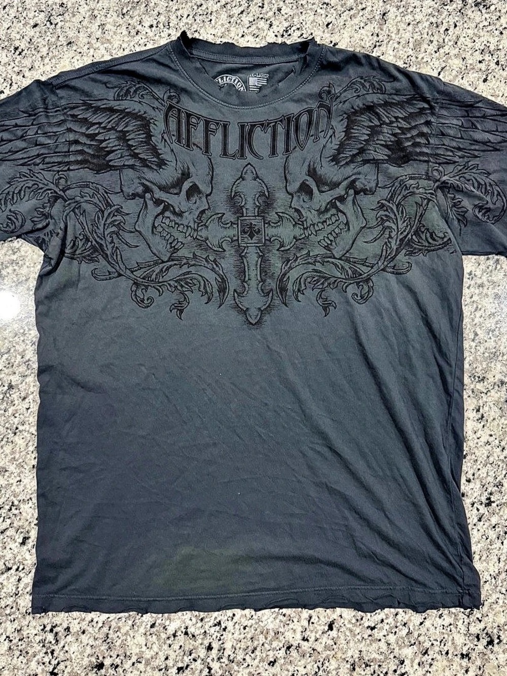 Affliction Crossed Over T-Shirt Black